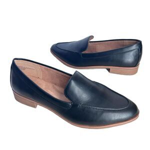 Aerosoles Shoes 9.5 Black Vegan Leather Loafers Flats Excellent!